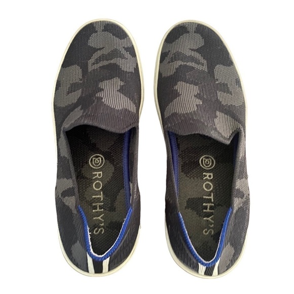 Rothy’s The Original Slip on Sneaker blue and gray camouflage Size 6.5 - Picture 4 of 9